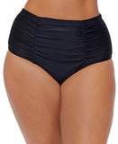 Raisins Womens Tranquilo Solids Costa Plus Size Bikini Bottom L840061 Black 18W
