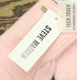 Steve Madden Womens Touchscreen Gloves Ribbed SMA-665 Pink