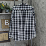 Chaps Mens Easy Care Long Sleeve Button Up Pocket 166c1dc1991c96 Black Plaid XL