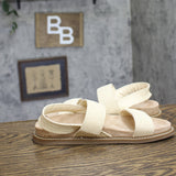 Universal Thread Straps Slip On Open Toe Sandals Cream Off White / Brown 9M