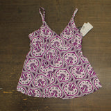 Swim Solutions Womens Tiletale V-Neck Tankini Swim Top 806834 Magenta Purple 12
