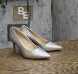 On 34th Womens Jeules Pointed-Toe Slip-On Pumps 10018690000 Silver Glitter 7M