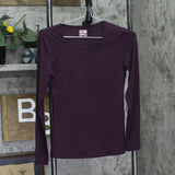 32 Degrees Womens Heat Long-Sleeve Scoop Neck Top Purple XS