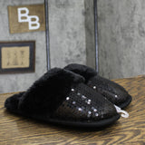 Auden Womens Rae Sequin Scuff Slippers 91639271 Black M (7/8)