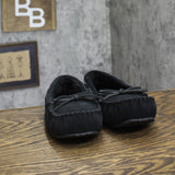 Auden Women's Suede Faux Fur Lined Slippers Black 7M