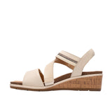 Clarks Kacha Wave Low Wedge Sandal 26186963 Cream Brown 9.5M