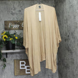 Aqua Womens Lightweight Elbow-Sleeve Ruana 492821 Camel Brown