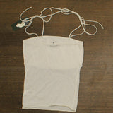 Wild Fable Womens Squareneck Tie Tank Spaghetti Strap Rolled Hem Top Off White S