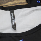 White Mark Womens Plus Size Rella Tunic Blouse Shirt Top Black Blue 2X