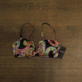 Lauren Ralph Lauren U-Wire Bikini Top Swim Bordado Paisley Black Multi 12