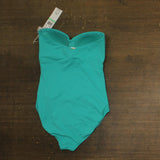 Anne Cole Standard Twist Front Shirred One Piece Swimsuit Teal Blue Green 8