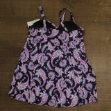 Swim Solutions Tummy-Control Swim Dress One Piece Dancing Paisley Black Multi 18