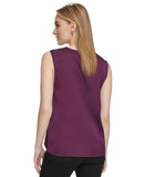 Calvin Klein Women's Twisted-Neck Sleeveless Top M3GA1612 Aubergine Purple L
