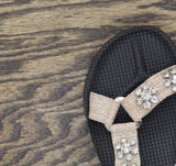 Wild Pair Kudose Embellished Open Toe Ankle Strap Sandal Sand Raffia Brown 8.5M