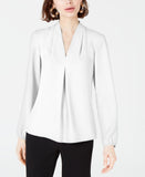 Bar III Womens Inverted-Pleat Blouse Shirt Top 10713340 White S