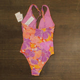 Roxy Womens One Piece Plunge Swimsuit 434001925 Lilac Multi Purple S