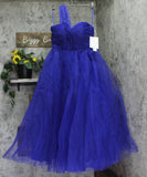 Mac Duggal Womens Off Shoulder Bustier Ball Gown Dress Cobalt Blue 10