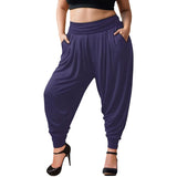 White Mark Womens Plus Knit Pull On Jogger Pants PS560-NAVY1XL Navy Blue 1X