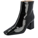 Journee Collection Comfort Foam Haylinn Heeled Booties Black Patent Upper 9.5M