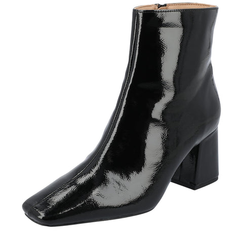 Journee Collection Comfort Foam Haylinn Heeled Booties Black Patent Upper 9.5M