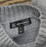INC International Concepts Knit Ribbed Textured Pearl Mock Neck Sweater Gray XL