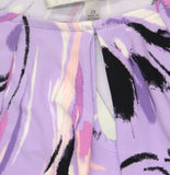 Kasper Keyhole Knit Floral Print Blouse Top Lavender Mist Purple Multi 2X