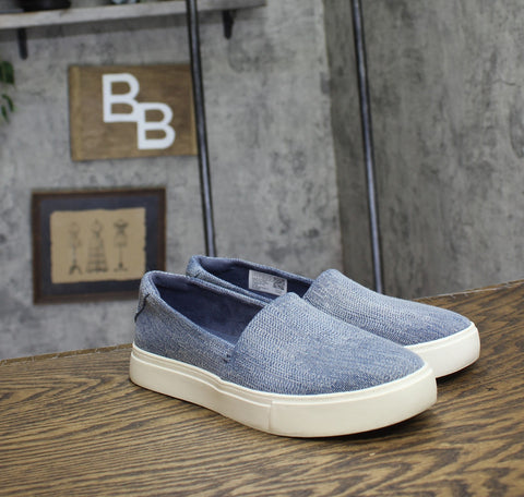 Toms Womens Kameron Slip On Sneaker 10021866 Dark Sky Textured Denim Blue 7M