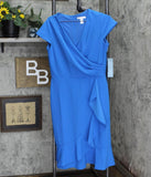 London Times Womens Ruffle Ponte Faux Wrap Dress 165bb3dcfcd3ee