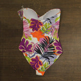 Anne Cole Twist Front Shirred One-Piece Swimsuit Mod Tropical White Multi 12