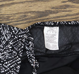 Swim Solutions Womens Abstract Bow Swimdress One Piece Swimsuit Black / White 16