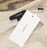 Vince Short Sleeve Stripe Loose Knit Crew T-Shirt Coyote Brown / Off White S