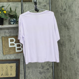 Roudelain Womens Round-Neck Dolman-Sleeve Pajama Sleep Shirt Lavender Fog L