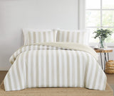 Truly Soft Aiden Stripe Duvet Set Polyester 3-Piece Beige Brown Stripe King
