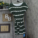 Cupshe Womens Striped Short Sleeve Jersey Swim Cover Up Dress Green M