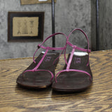BCBG Womens Vintage Square Strappy Sandals 1673d50d622477 Purple Black 6B