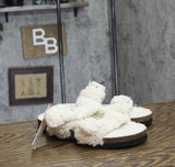 Auden Womens Jane Two Band Buckle Slide Slippers 91308535 Cream Off White 8M