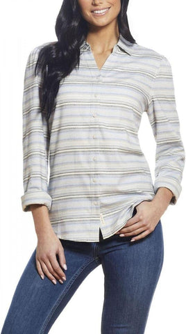Weatherproof Vintage Womens Striped Flannel Button-Down Top S2289286ME