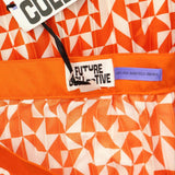 Future Collective With Kahlana Pleated A-Line Skirt Orange Geometric 24W / 26W