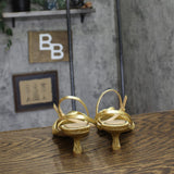 Jewel Badgley Mischka True Kitten Heel Sandals Wrap Strap Gold Yellow 6.5M