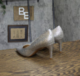 On 34th Womens Jeules Pointed-Toe Slip-On Pumps 10018690000 Silver Glitter 7M