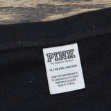 Pink by Victoria's Secret Womens Logo Pullover Fleece Sweatshirt Black XL