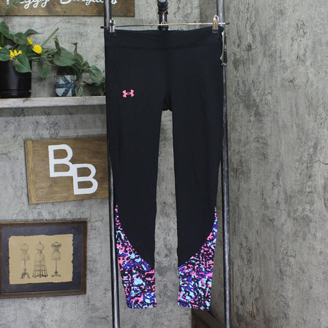 Under Armour Baselayer UA ColdGear French Terry Cozy Leggings Black Multi L