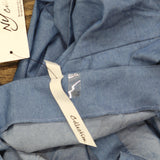 Ny Collection Womens Petites Cotton Knee-Length Shirtdress Denim Blue PL