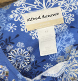 Alfred Dunner 3/4 Sleeve Embellished Neckline Snowflake Knit Top Blue Multi 1X