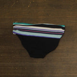 Anne Cole Fold Over Bikini Bottom Barcode Stripe Black XS