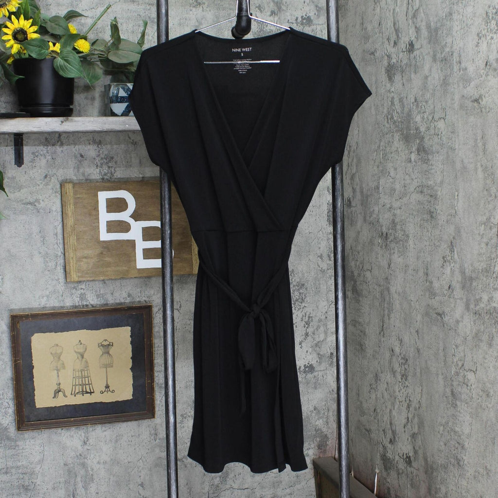 Nine West Womens Knit Wrap Belted Dress 1661b373608131 Black S –  Biggybargains