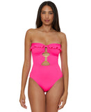 Soluna Womens Buckle Up Convertible One-Piece Swimsuit Cosmopolitan Pink M