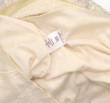 Emerald Sundae Sequin Blouson-Sleeve Bodycon Mini Dress Cream Off White M