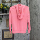 J Jason Wu Womens French Terry Hoodie w/ Lace Trim A454510 Pink / Black 2XS