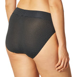 Warner's No Pinching. No Problems. Hi-Cut Brief Panty Black / White Pindot S